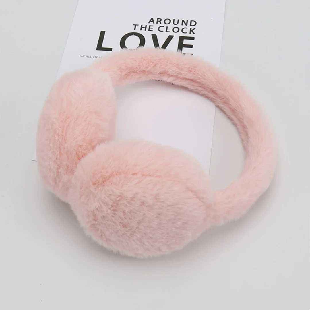 New solid color soft plush earmuffs warm winter earmuffs fashionable earmuffs outdoor cold protection earmuffs foldable earmuffs W241126