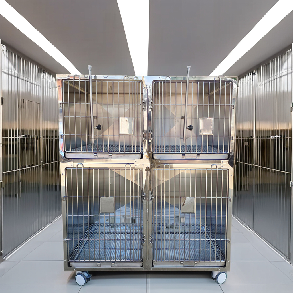 High Quality Breathable Pet Kennel Cage Dogs Cats Veterinary Clinic Carrier Snap Button Closure Featuring Steel Wood-Plastic