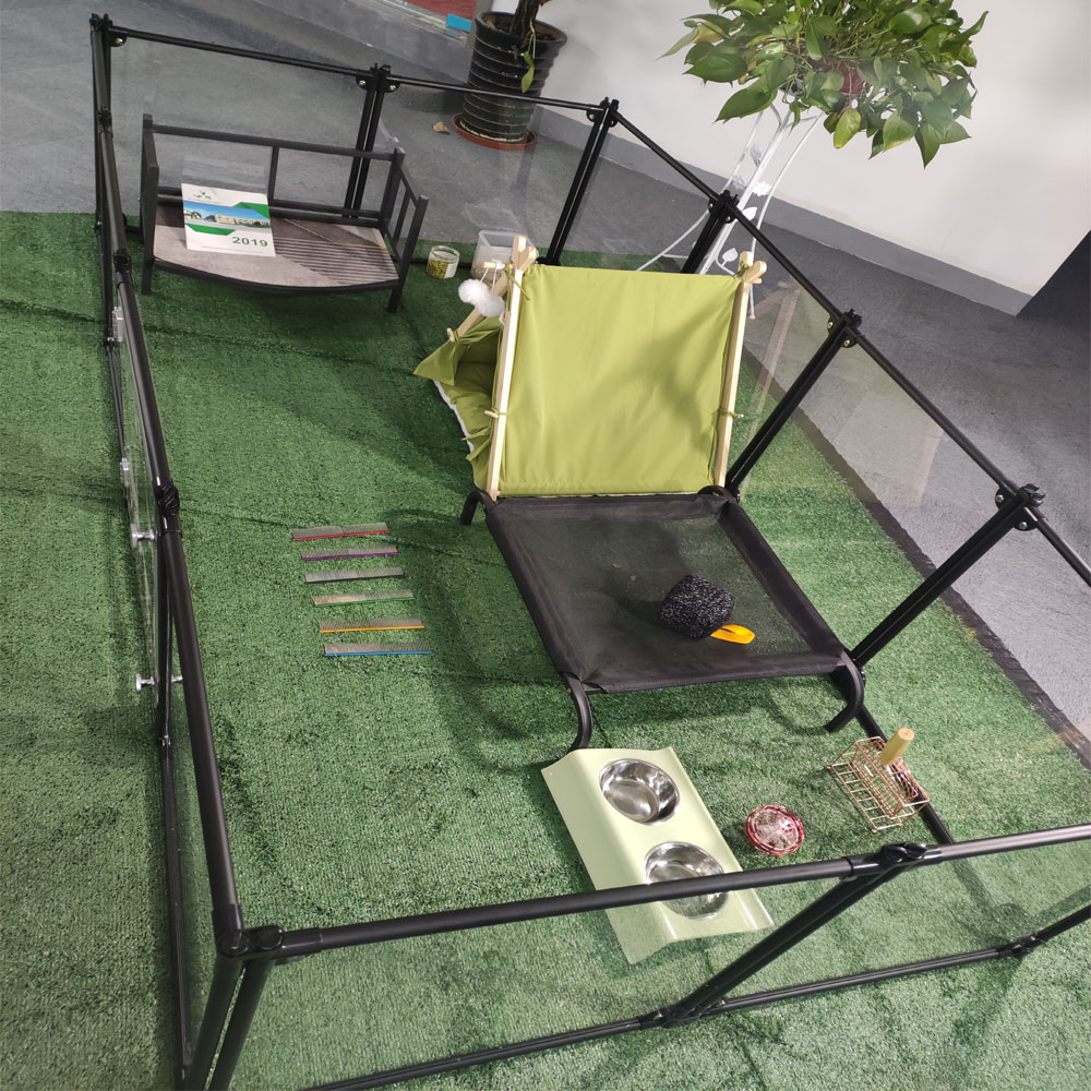 aluminum floding Pet Playpen Dog Exercise Fence, Pet Playpen Kennel ,12 Panels Black 65 x 91 cm