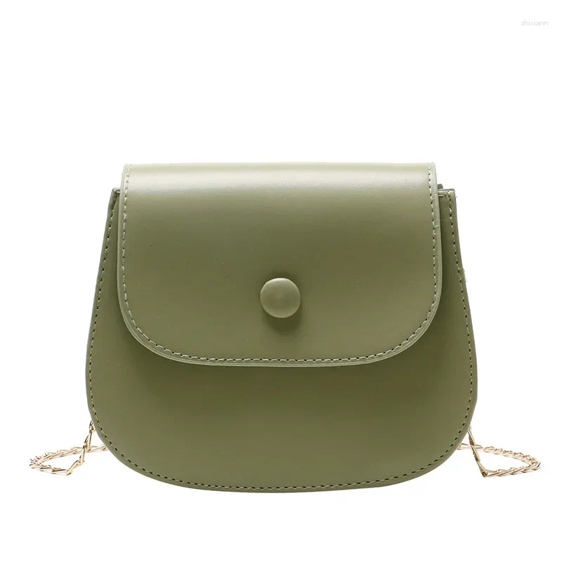 Totes Pu Women Bags Wild Solid Color Shoulder Simple Chain Fashion Ladies Diagonal Mini Retro Small zhanyishengli