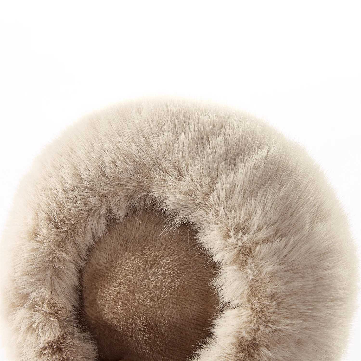 Anjj Light Brown Earmuffs 2024 Hot Sale High-End Soft Plush Imitation Rabbit Fur Ear Muffs Fashion Easy to Match AccoriesXJ241126