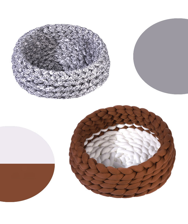 Maychan Wholesale High Quality ECO-friendly Cat Sleeping Nest, Comfortable Hand-woven Cotton Knitted Pet Bed