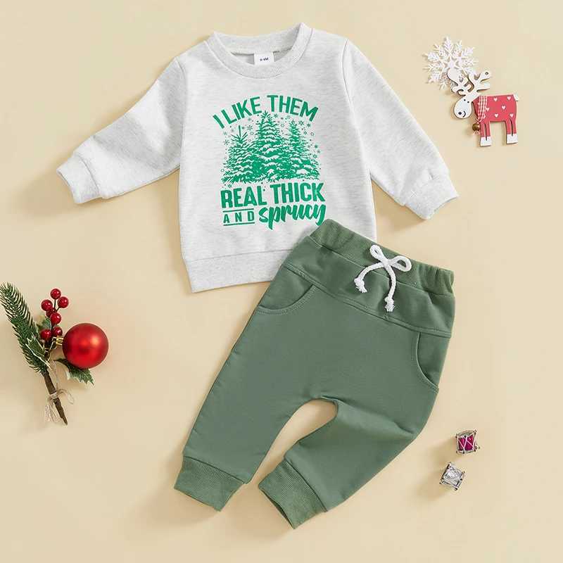 Clothing Sets Toddler Christmas Costume Cute Reindeer Print Hoodie and Pants Set Warm Winter Outfit for Baby Boy Girl with kets H241126