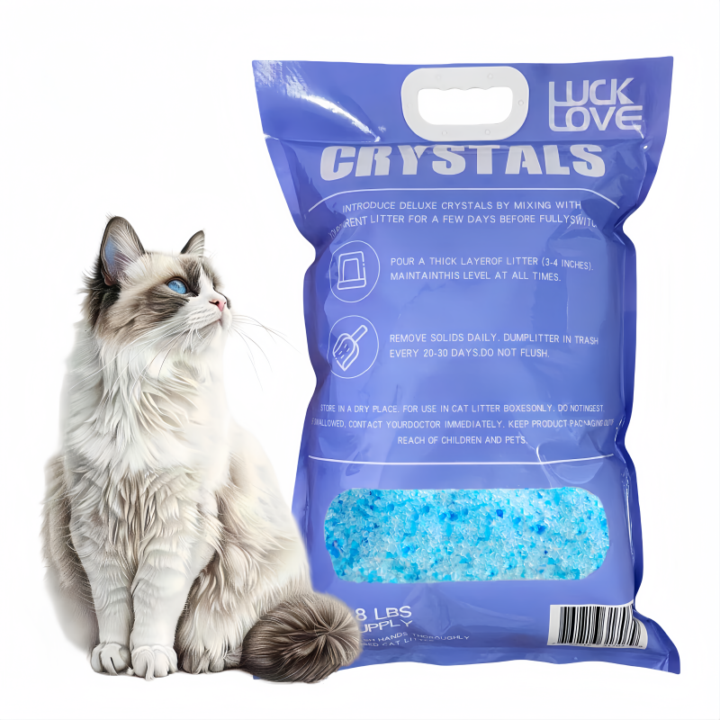 Blue Crystal Silicone Cat LitterSuperior Odour ControlAromatic Dust Free Cat Litter1-4mm Crystal Cat Litter