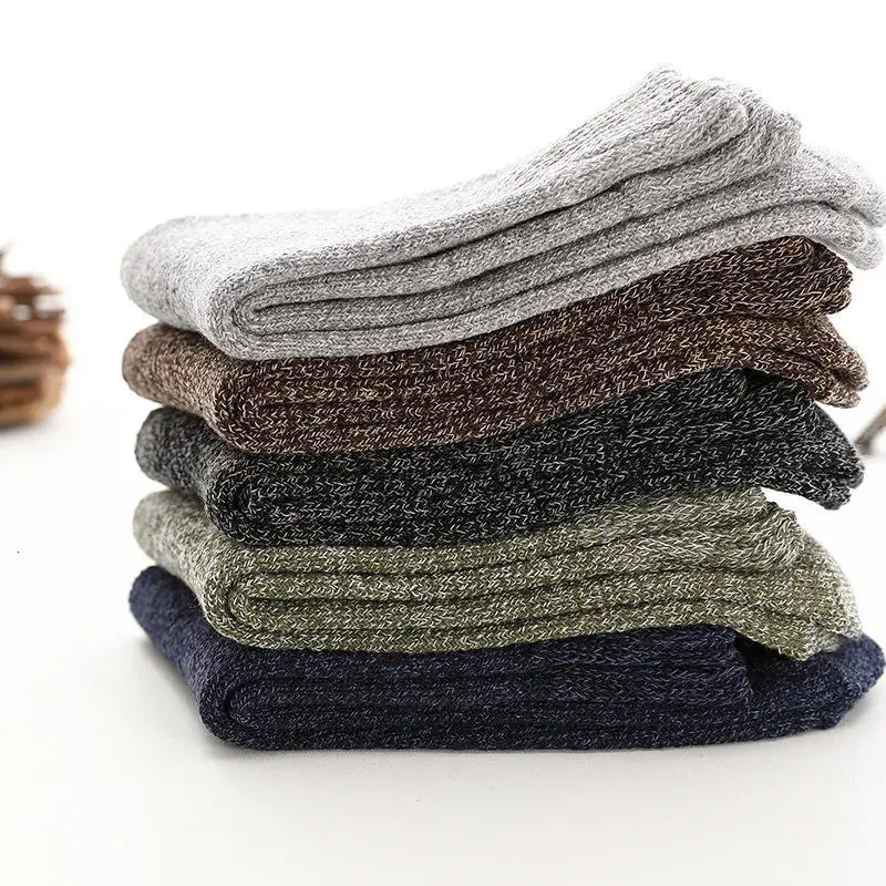 5 pairs/batch of mens wool socks high-quality mens warm thick socks cotton socks winter floor mens casual socks 38-45 241126