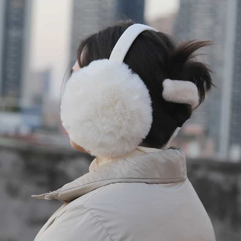 New Autumn Winter Soft Earmuffs Women Men Ear Keep Warmer Plush Solid Color Adjustable Foldable Ear Protection Muffs EarflXJ241126