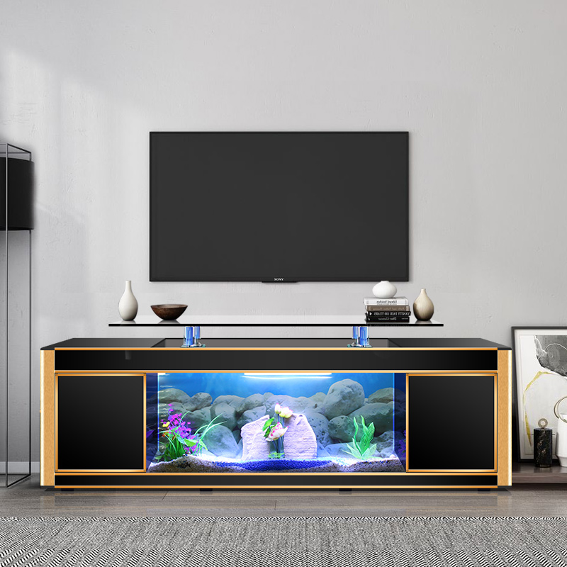 New Design Large Custom Glass Clear Luxury Aquarium Tank Fish For Home big Fish tank of TV cabinet 1.2m 1.5m 1m 3M