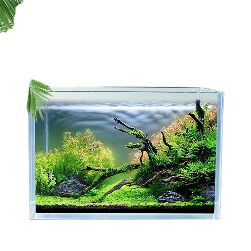 Mini Super Transparent Glass Landscape Aquarium Desktop Small Fish Tank