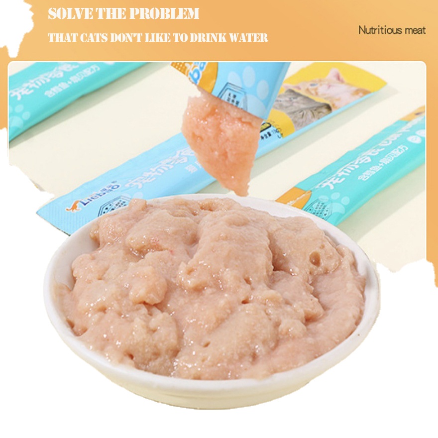 Wholesale 15g*1300pcs Salmon Chicken Tuna Cream Snack Pet Treats Cat Treat Snack Wet Food Cat Puree Treats Cat Liquid Snack