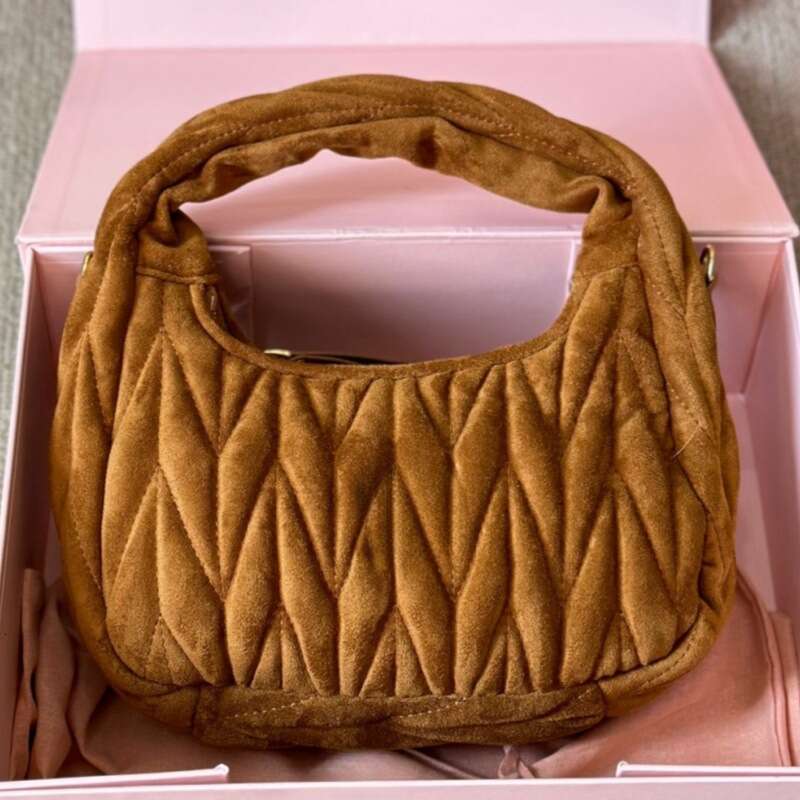 Suede pleated handbag 2025 new fashion shoulder crossbody women's bag L509