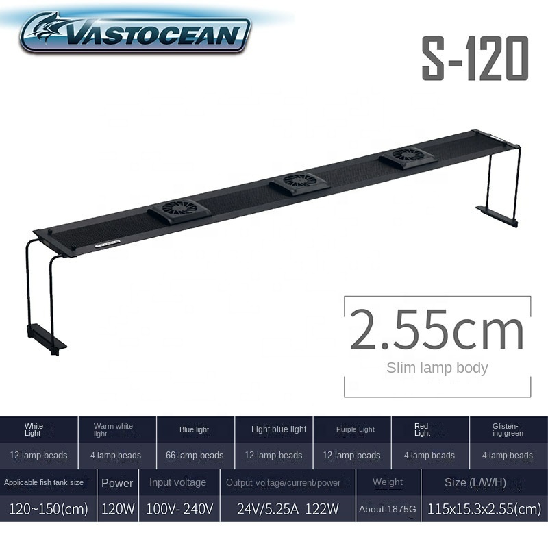 Memory Function High Brightness 120cm 120W Aquarium LED Light For Aquarium Fish Tank