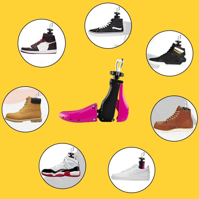 1 piece of unisex adjustable length wide flat high-heeled shoes stretch shoe tree portable shoe shaped stretch shoe holder 241126