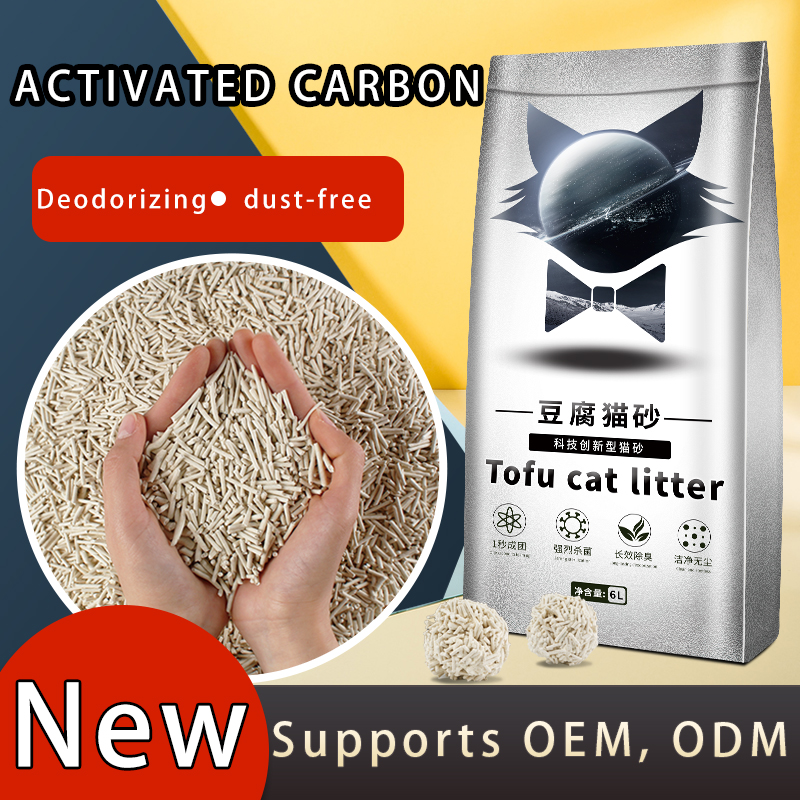 Tofu cat litter 6L pack to remove odors and not stick to the bottom. Four flavors dissolve in water and can be shipped loose