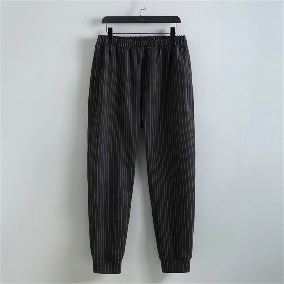 Mens striped suit plus size 10XL 11XL cargo shirt pants mens autumn and winter thick suit fashionable casual jacket set large size 10XL 241126