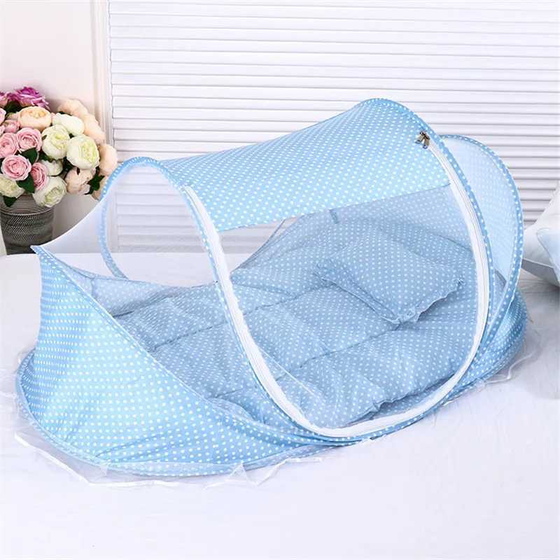 0-3Years Portable Foldable Baby Netting Polyes Bedding Crib Three piece Suit Netting Bed Mattress Pillow Children Tent