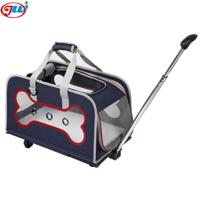 stock storage Airline Approved Hiking Large Rolling Stroller Wheeled cat dog Pet Trolley Carrier With Wheels For Large Dogs