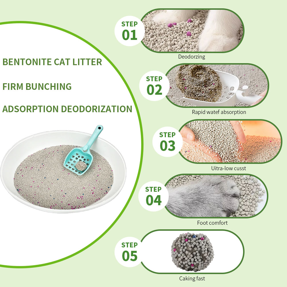 OEM ODM Factory Wholesale High Absorbency Stick Together Fast Good Deodorization Effect Mineral Crush Bentonite Cat Litter