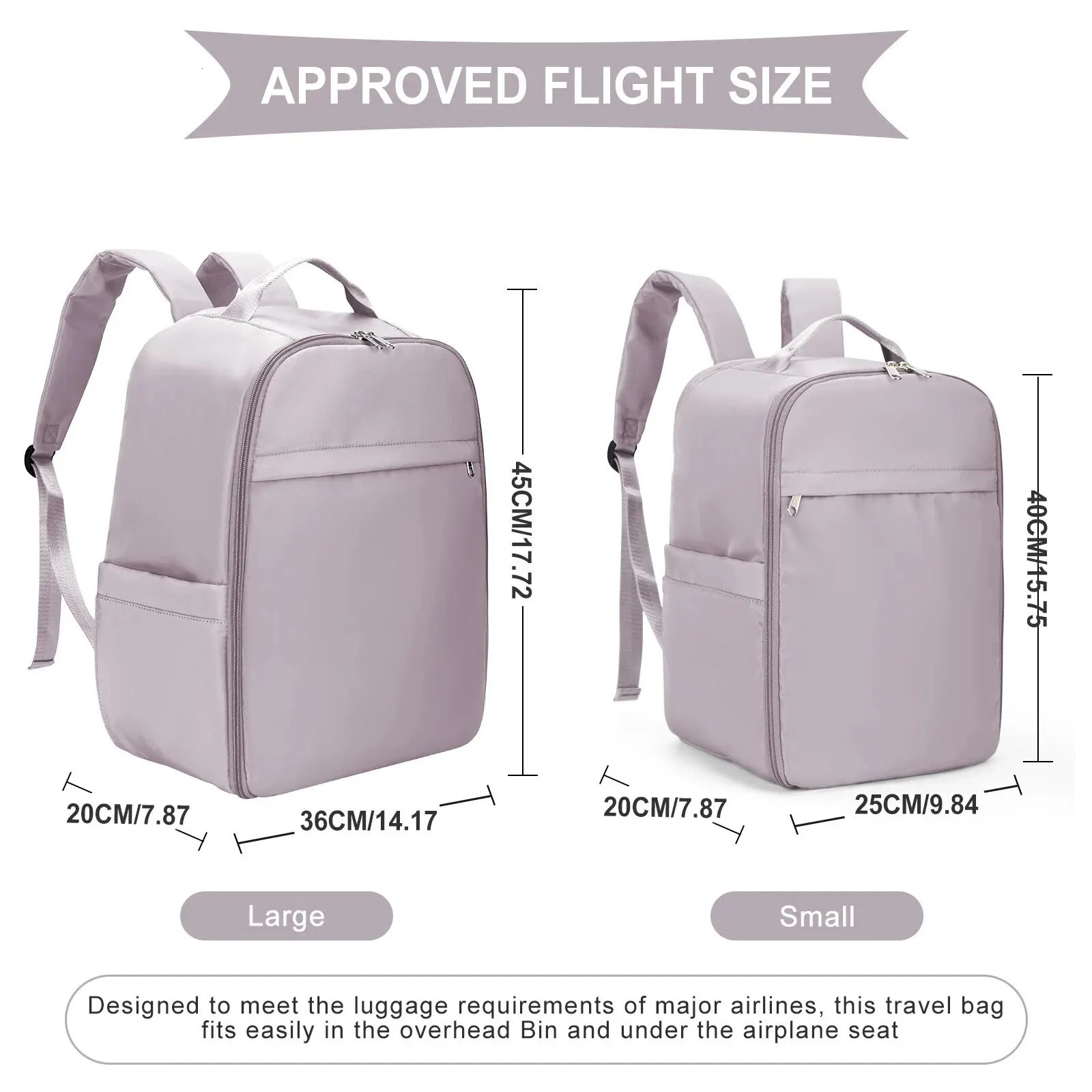Likros Hand Luggage Backpack for Ryanair 40x20x25 Cabin Bag Easyjet 45x36x20 Lightweight Aeroplane Carry-Ons Travel Backpack 241114
