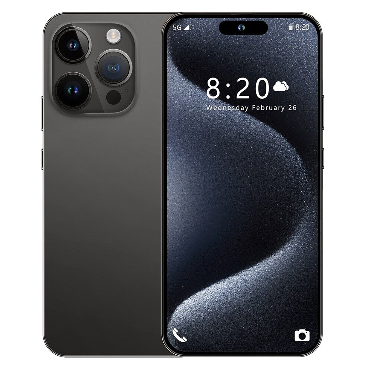 i15 Pro Max Mobile 7.6-inch Android 14 Smart Phone Snapdragon 8 Gen3 CPU,16GB+1TB Cell Phone,72MP+108MP Camera , 7800mAh Battery 5G Dual SIM Card