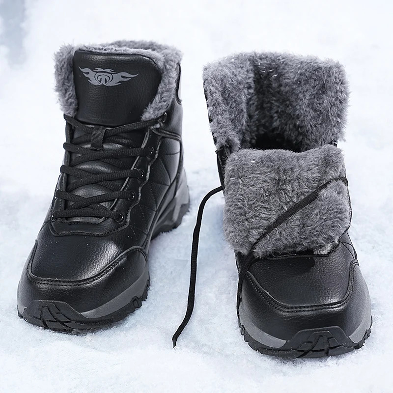 Winter snow boots for men quick transport outdoor hiking boots waterproof Pu leather sports shoes mens climbing casual shoes large size 39-48 241126