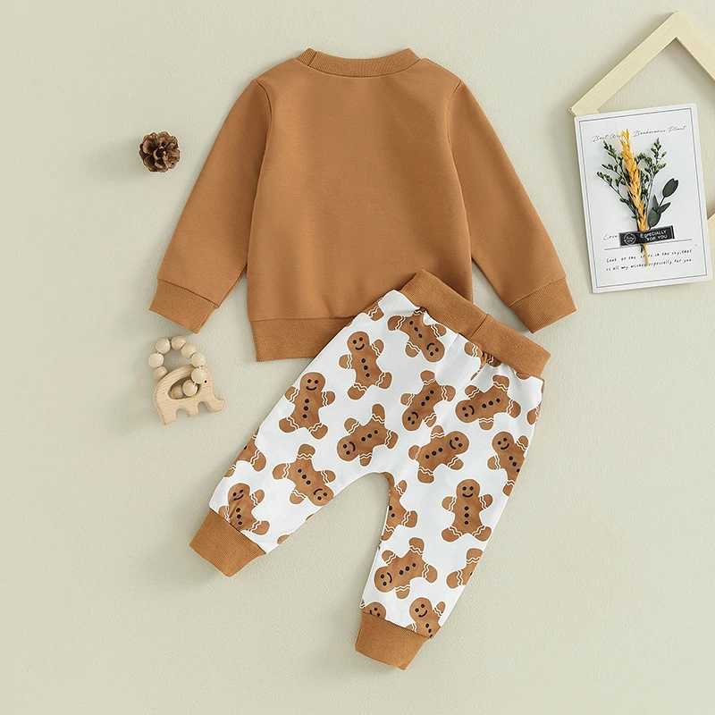 Clothing Sets Baby Boys Christmas Outfits Santa Claus Print Long Sleeve Hoodies and Striped Pants 2Pcs Winter Clothes Set for Toddlers H241126