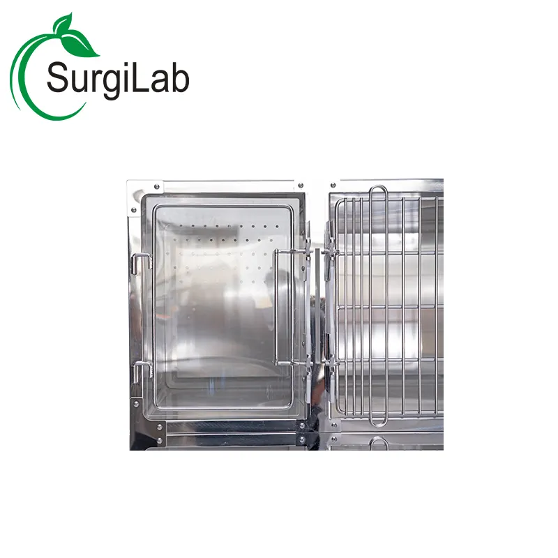 Best Quality Cat and Small Dog Stainless Steel Cat Cage dog With Wheels for pet hospital