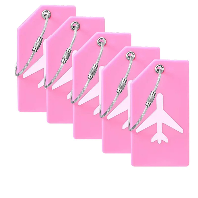 5PCS Women Men Travel Accessories Silicon Luggage Tags Suitcase ID Name Addres Holder Baggage Tag Unisex Label High Quality 241114