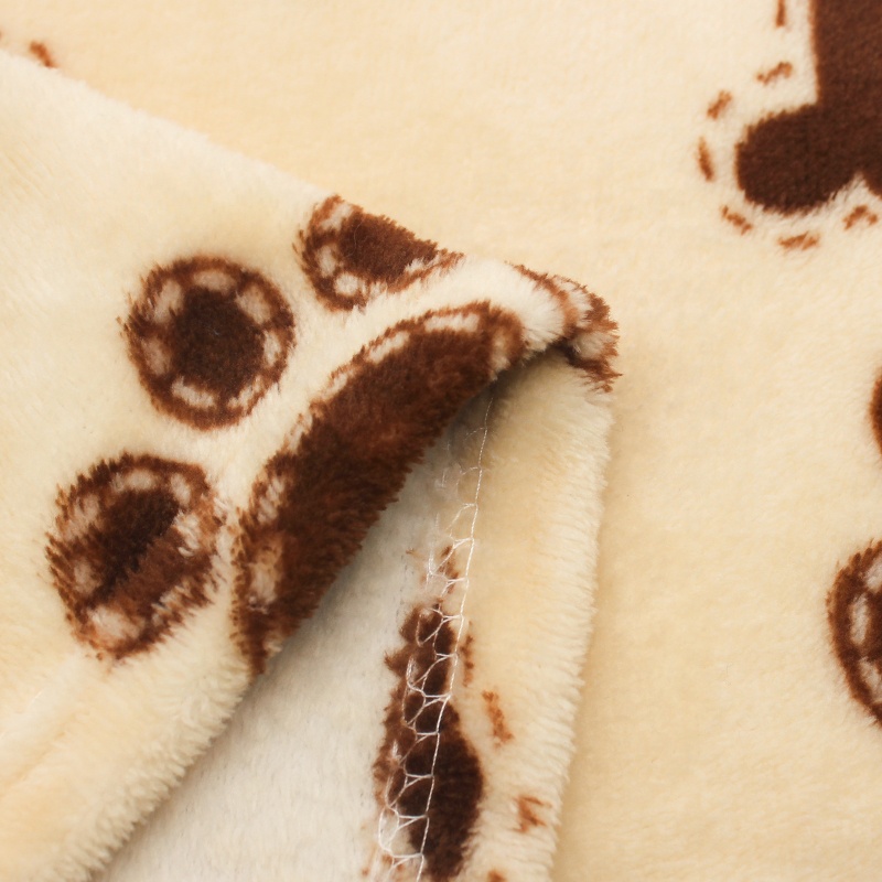 Wholesale warm soft luxury fleece polyester custom paw print puppy dog pet blanket