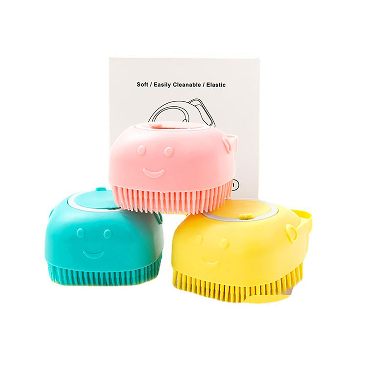 2024 hot selling Pet Brushes Bath Massage Brush Shampoo Dispenser Dog Grooming Silicone Shower for Cat Pets Bathing
