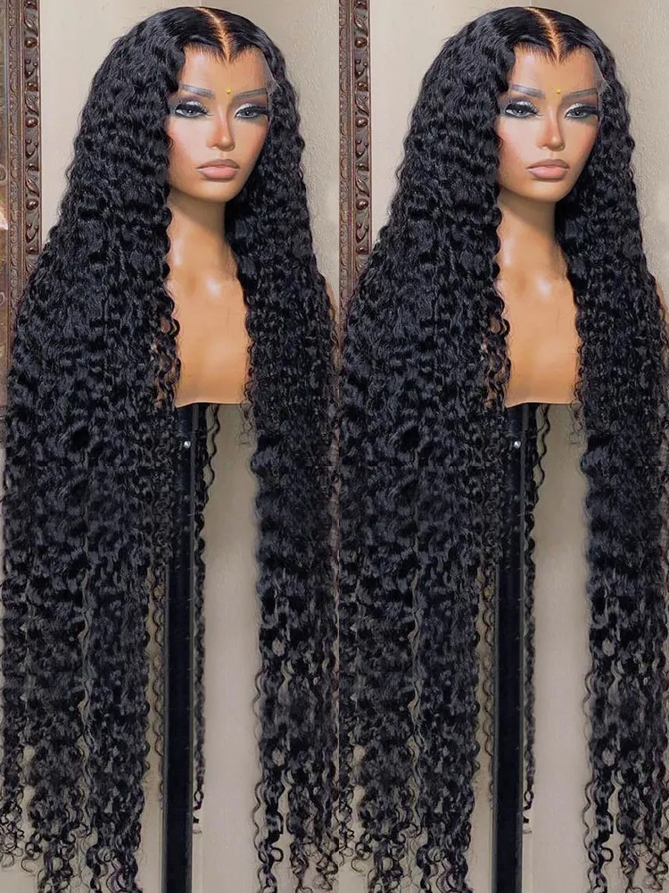 40 Inch Curly 13X4 Front 220 Density Brazilian Wigs For Women Deep Wave 13X6 HD Lace Frontal Wig Human Hair 250520