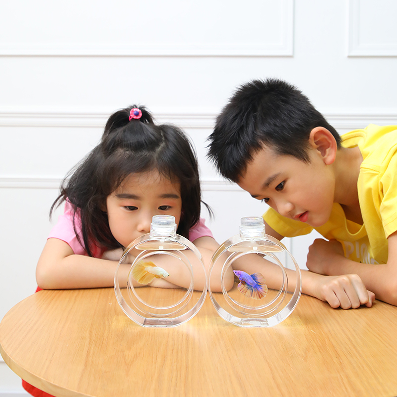 Zaohetian Colorful remote control acrylic small fish tank jellyfish acrylic tank toy aquarium