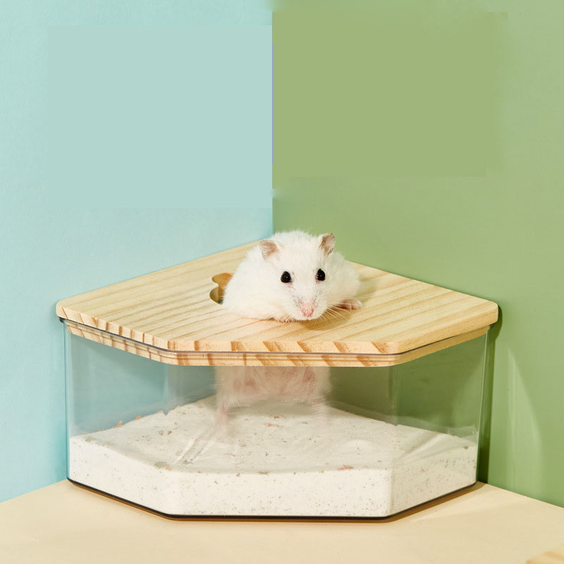 Dual-Purpose Bathtub Sand Urinal Panoramic High Permeability Large Space Solid Wood Baffle Wash Hamster Bath