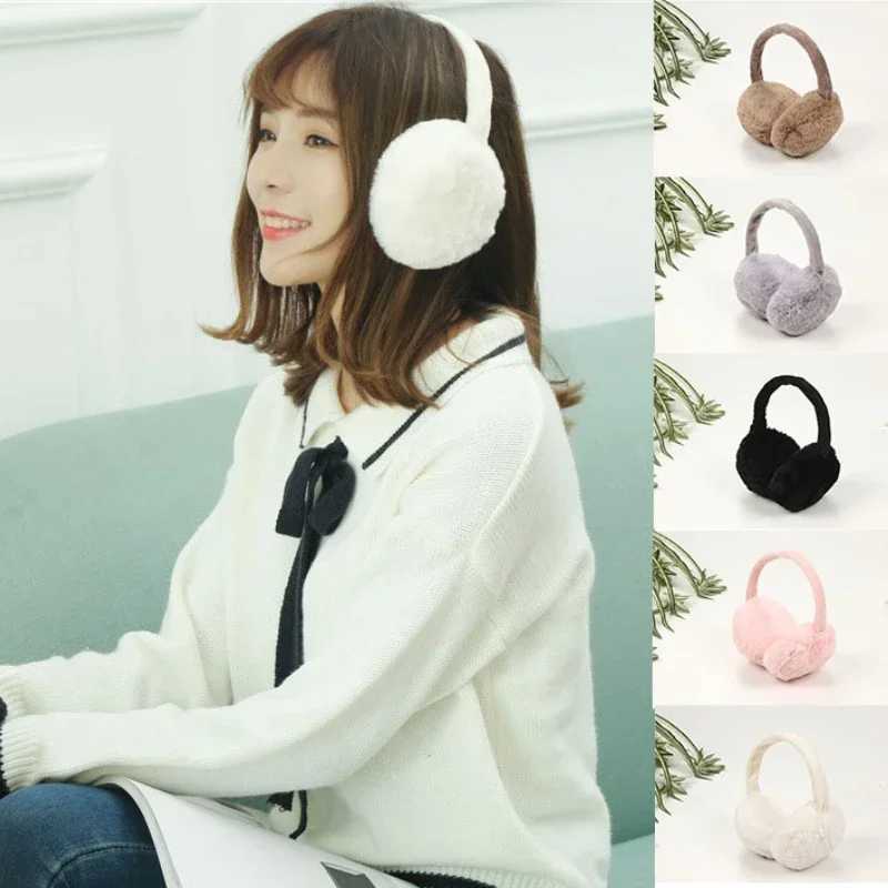 Soft plush earmuffs warm winter foldable earmuffs suitable for women fashionable sturdy earmuffs outdoor antifreeze earmuffs W241126
