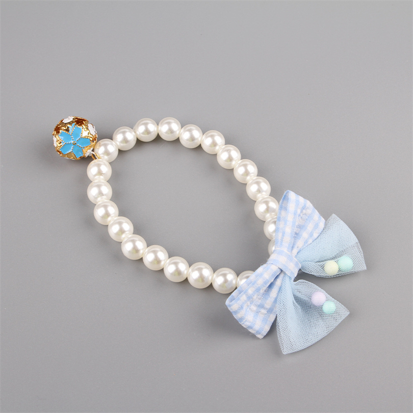 Pet pearls Necklace Butterfly Collar Cat accessories chokers Small and medium-sized dog collar