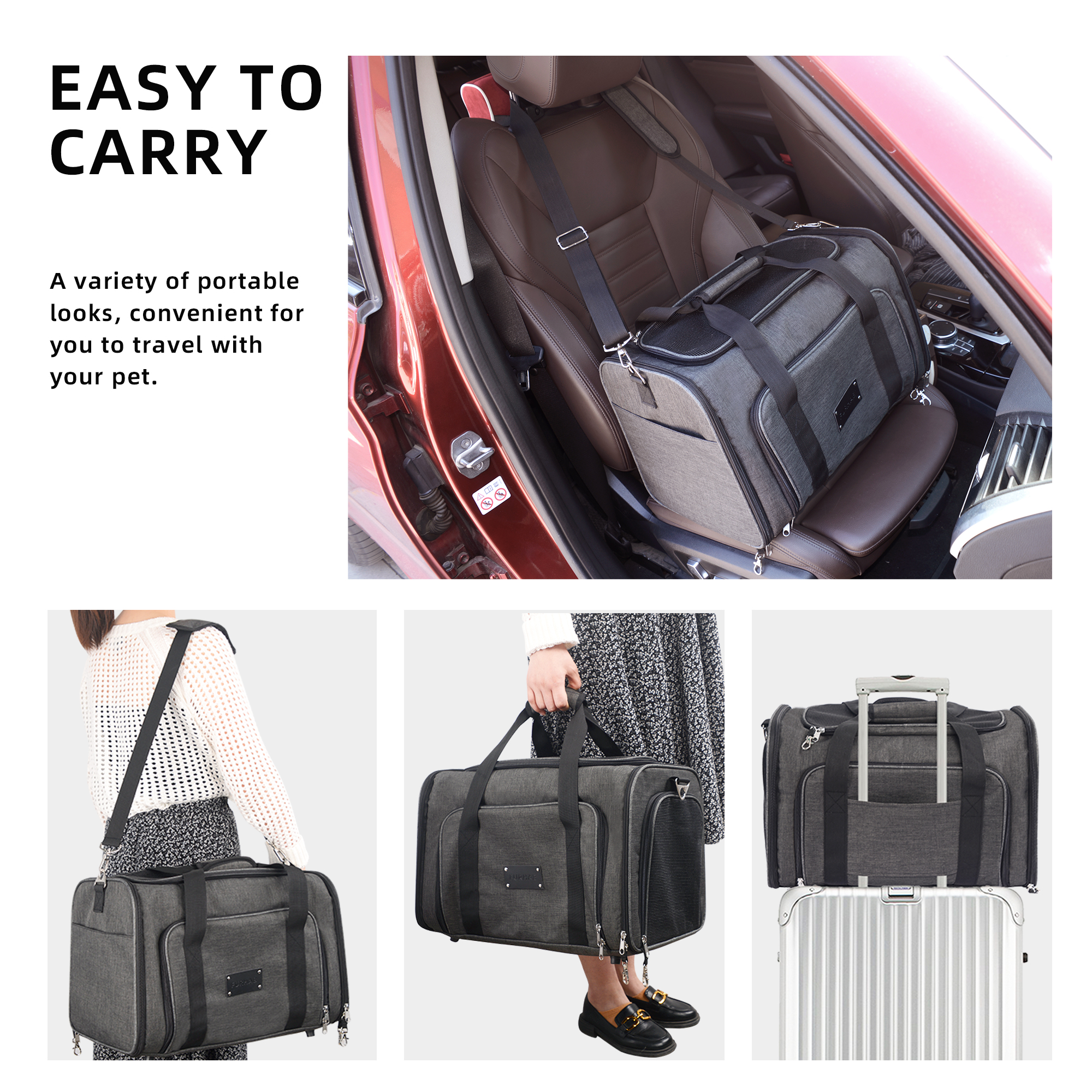 Wholesale Carrier Airline Approved Pet Carrier Expandable Soft Sided Dog Travel Carrier Bag