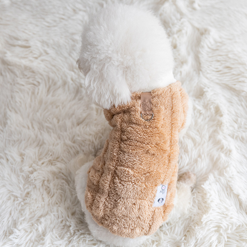 Pet clothes for small and medium-sized dogs autumn and winter sweater with traction for dogs plush clothes
