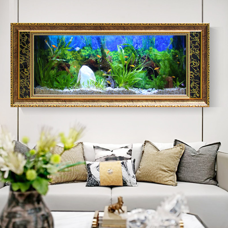 Hanging Picture Frame with Integrated Design Ideal for Pool or Fish Tank Area Decoration