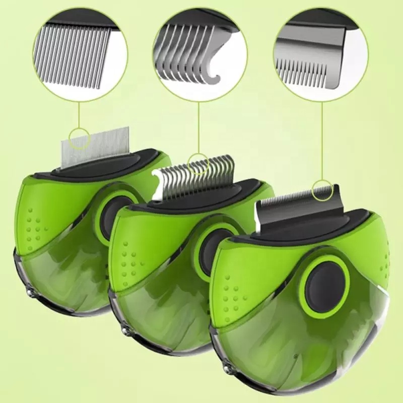3 In 1 Portable One-Key Switch Dematting Deshedding Dense Row Comb Cat Dog Pet Brush Comb