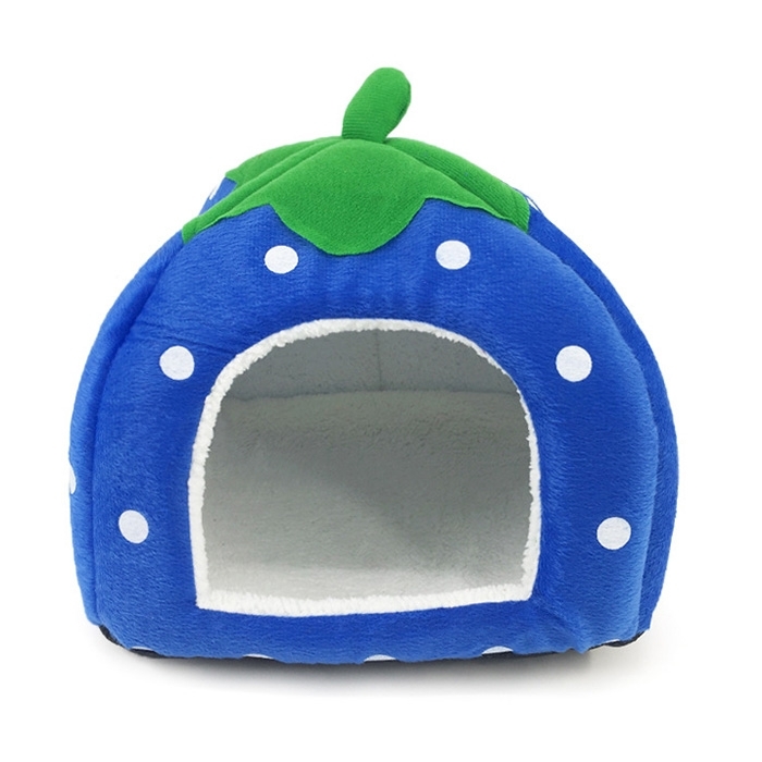 Strawberry Shaped Foldable Pet House Four Seasons Semi-Enclosed Multi-Specification Dog Mat Short Plush Pet House Nest