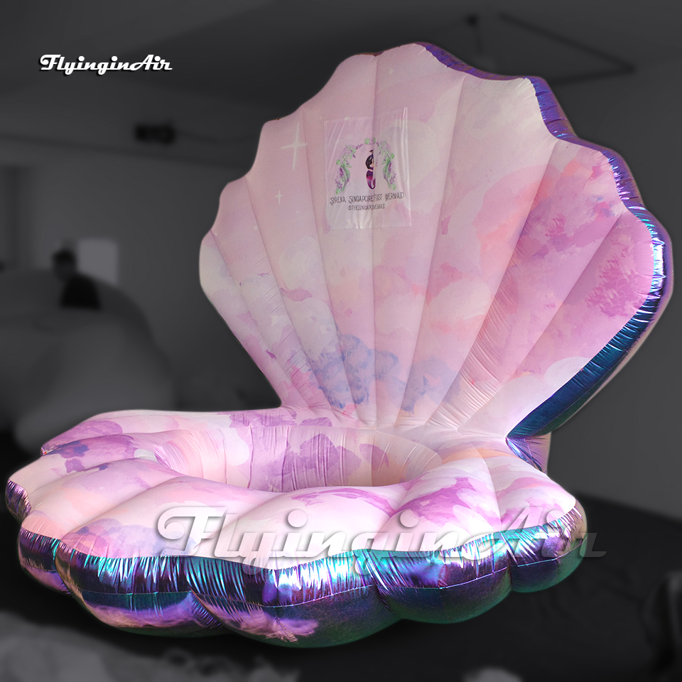 3m Shiny Large Inflatable Clam Mussel Model Air Blow Up Scallop Shell For Party And Wedding Decoration