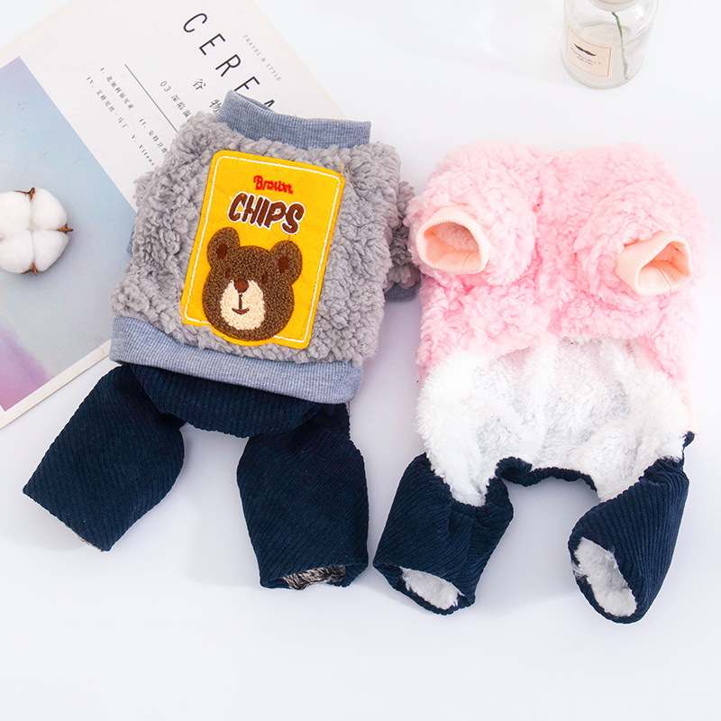 Warm Thick lamb wool Pet Clothes Cute Funny Sport Cartoon Style Apparel Dogs Cats Small XL XXL Sizes Winter Spring Holidays
