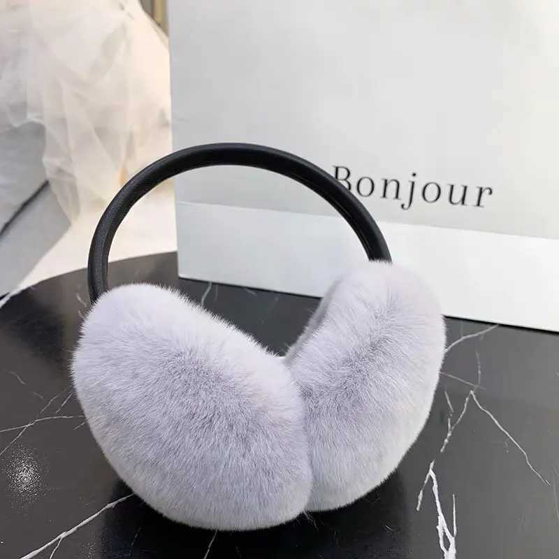 Natural 100% Rex Rabbit fur earmuffs fashionable womens warmth Russian winter genuine fur earmuffs childrens earmuffs fur earmuffs W241126