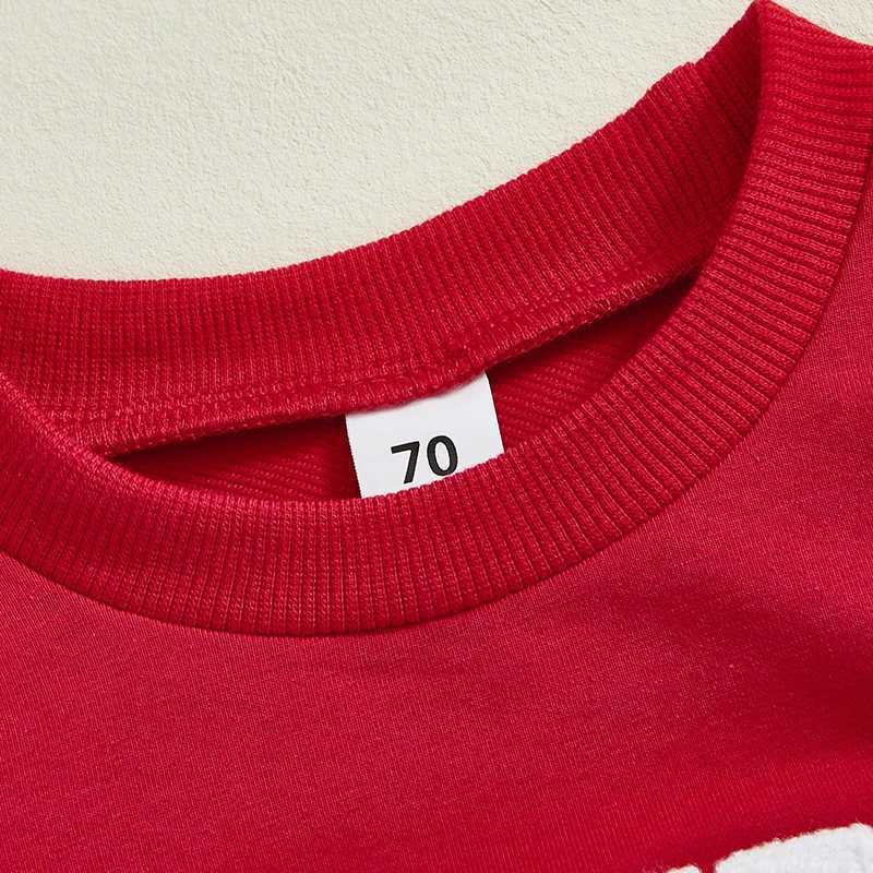 Clothing Sets 0-3Years Baby Boys Kids Valentines Day Clothes Sets Embroidery Letters Long Sleeve O Neck Sweatshirt with Pants 2-piece Outfits H241126