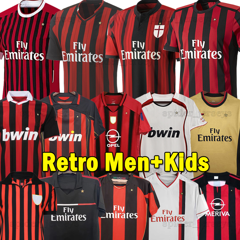 1962 Retro shirts 02 03 Gullit SOCCER JERSEYS Ac 04 05 06 07 08 09 Maldini Van Basten Long sleeve football KAKA Inzaghi 10 11 13 14 15 PIRLO SHEVCHENKO MilAnes Men kids kits