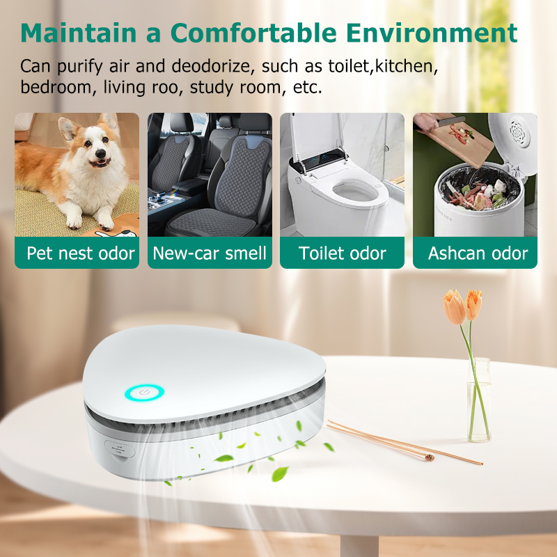 Hot Sale Multi-functional and Rechargeable Air Purifier for Pets Cat Smell Deodorant Stain Odor Eliminator for cat Cleaning