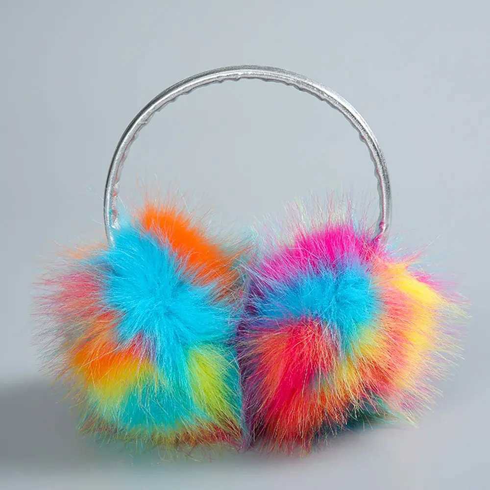 Ear Muff Winter Warm Fluffy Earmuffs Faux Fur Ear Muff Dazzle Color for Women Girls Christmas Outdoor Ear WarmersXJ241126