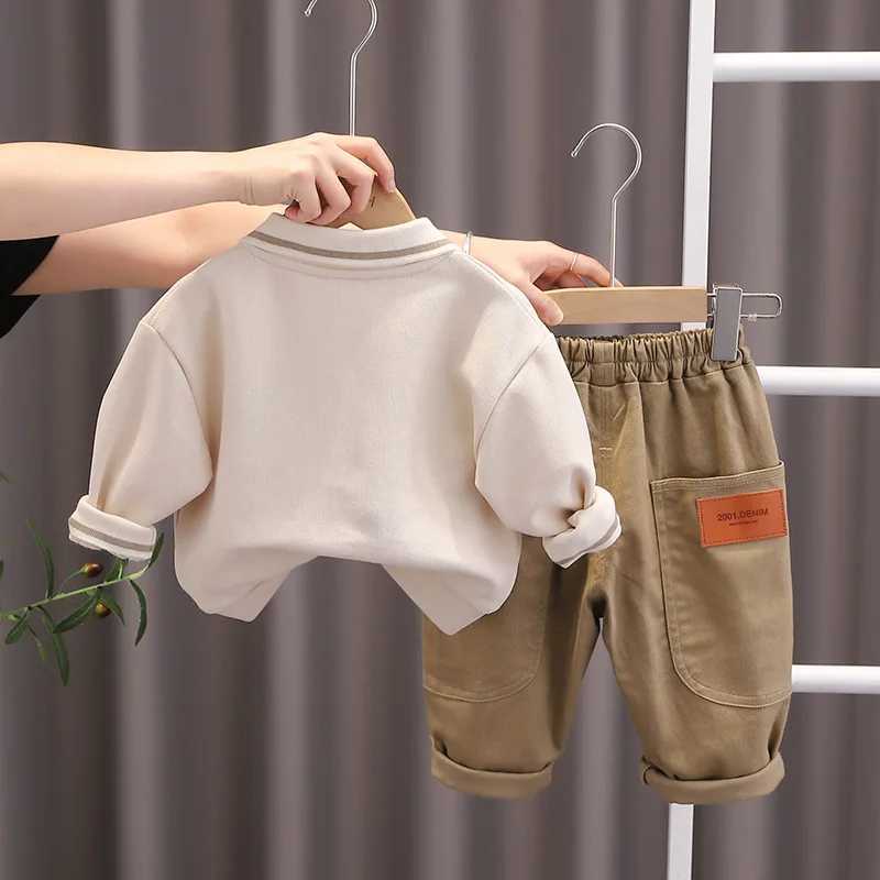 Clothing Sets Autumn Baby Boys Clothing Sets Kids Cartoon Bear Pullover Tops Pants 2Pcs Suit for Boys Children Cotton Clothes Infant Outfits H241126