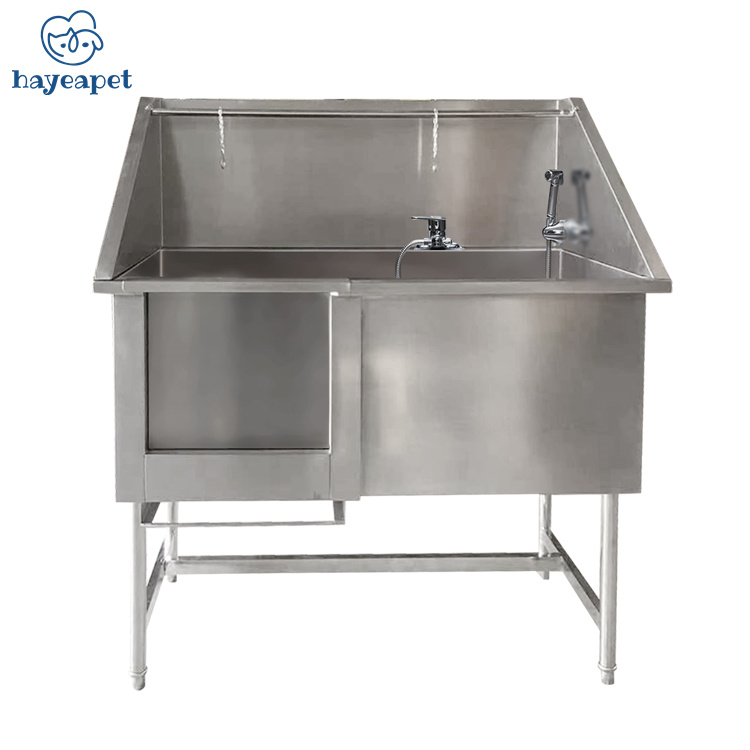 Manufacturer high quality stainless steel non slip footwear Pet SPA Shower Electric lifting pet grooming tub With lifting door