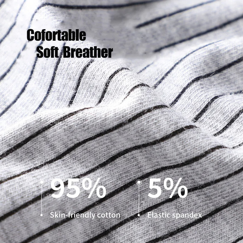 MiiOW 3/4 striped underwear Boxer shorts organic cotton mens underwear boxing shorts antibacterial seamless underwear PLUS 5XL 241126