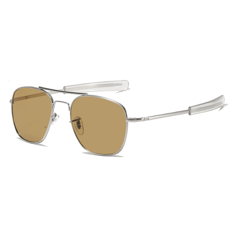 Men and women's new fashion pilot tempered glass lens metal sunglasses personality trend big brand sunglasses